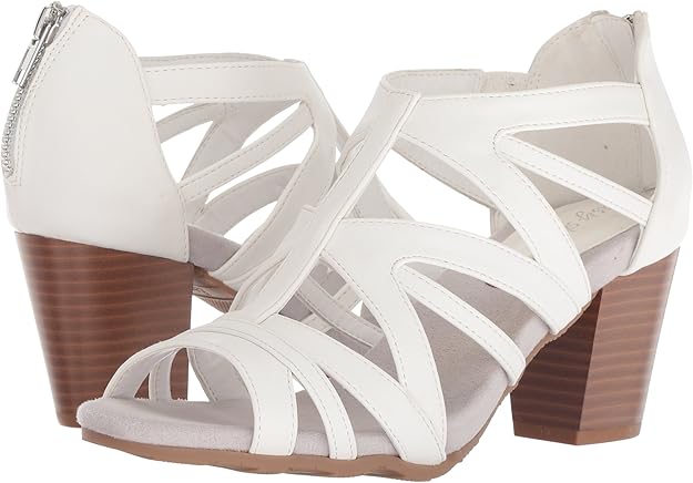 Easy Street Women's Amaze Dress Heeled Sandals  White Size 8