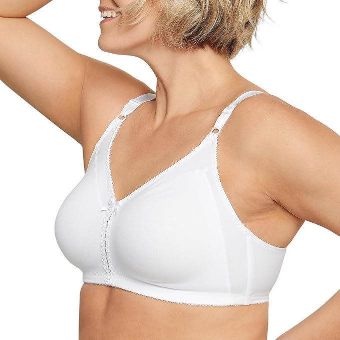 Bali Cotton Double Support Wireless Bra  White Size 34C