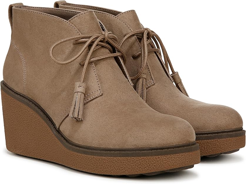 Dr. Scholl's Women's Aurora Wedge Booties  Mocha Taupe Microfiber Size 9.5