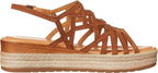 Bella Vita Women's Zip-Italy Platform Flat Sandal  Whiskey Leather  Size 10W