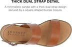 Journee Collection Women's Lavine Multi Strap Flat Sandals  Cognac Size 9