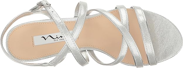 Nina Women's Genaya Strappy Evening Sandals  Color Silver Size 6M