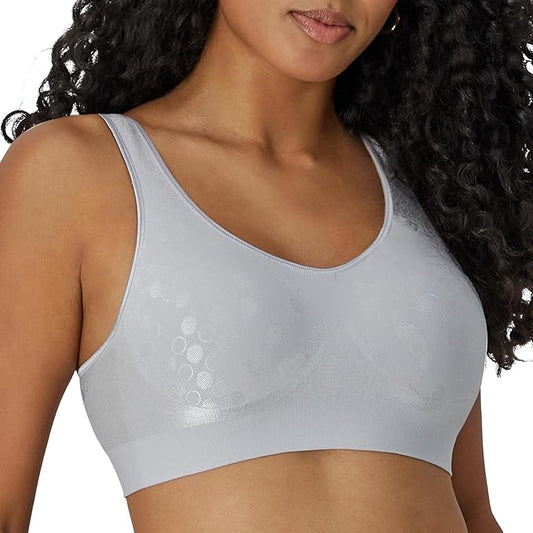 Bali Comfort Revolution Full-Coverage Wirefree Bra  Crystal Grey Dot Size 3XL
