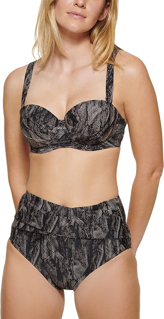 Calvin Klein Underwire Bra Bikini Top  Color Brown Size M