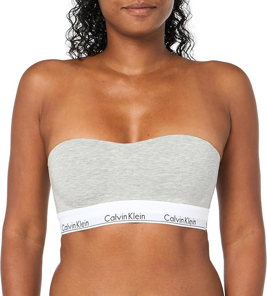 Calvin Klein Women's Modern Cotton Lightly Lined Bra  Grey Heather Size S