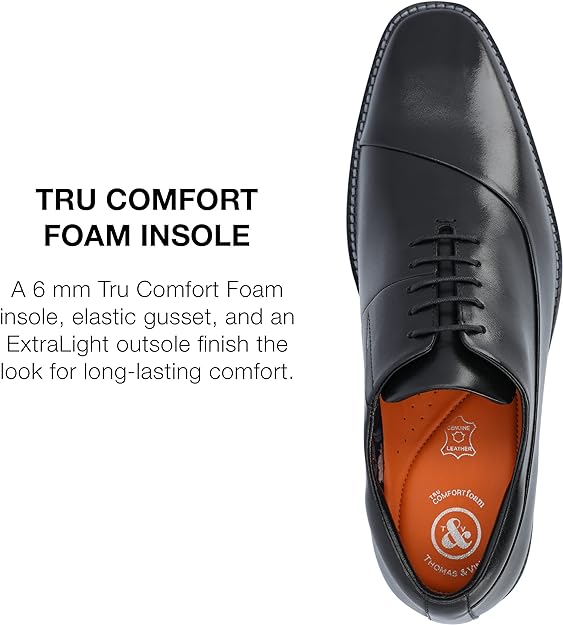 Thomas & Vine Men's Odin Tru Comfort Lace-up Round Toe Oxford  Color Black Size 11M