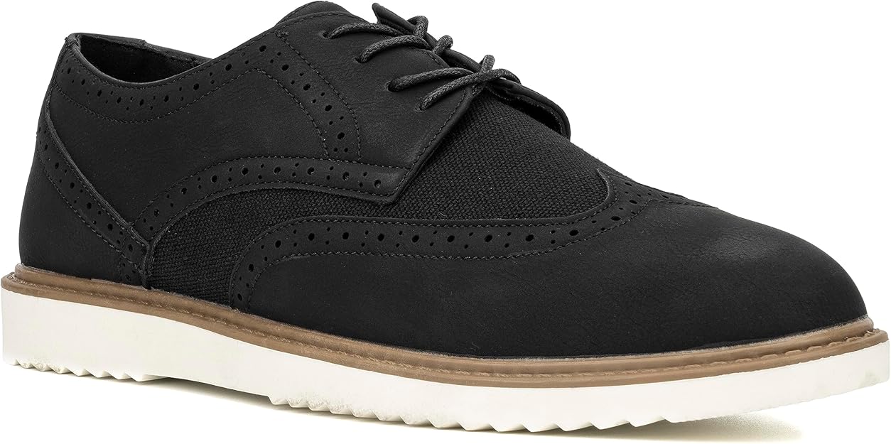 New York & Company Men's Tyler Wingtip Oxford Shoes  Black Size 10