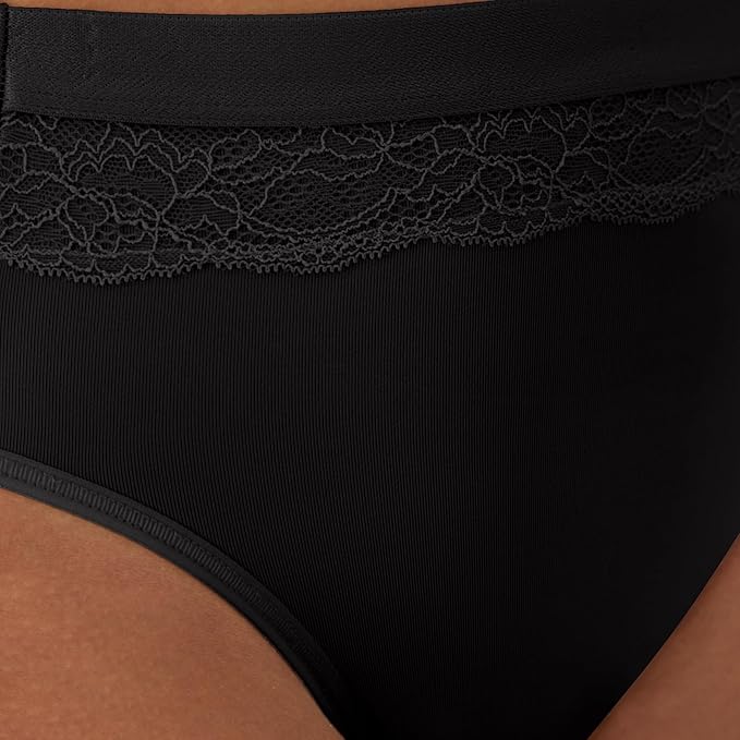 Bali Beautifully Confident Hi-Cut Period Underwear  Black Size 7