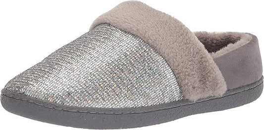 Easy Spirit Women's Siesta Slide Clog  Silver Glitter Size S