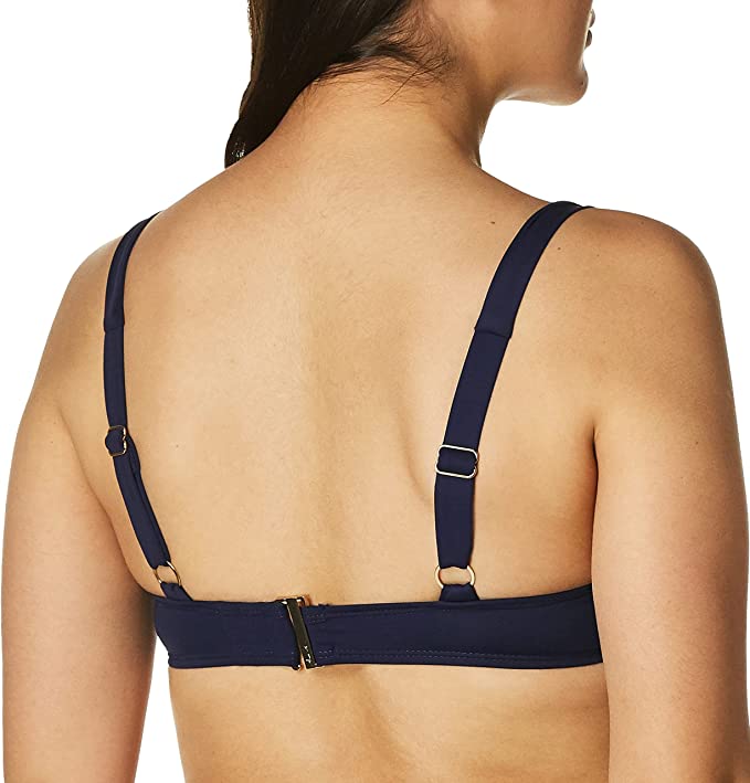 Anne Cole Women's Over The Shoulder Underwire Twist Sexy Bikini Top  Navy Size 36D/34DD