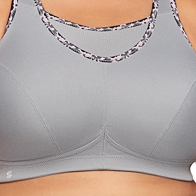 Glamorise No-bounce Camisole Sports Wirefree Bra  Soft Gray Size 48D