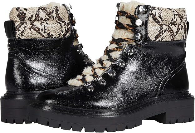 Circus by Sam Edelman Women's Flora Mid Calf Boots Black/Nude Snake Print Size 8.5
