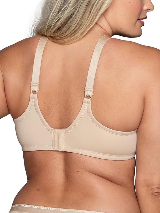 Vanity Fair Full Figure Beauty Back Smoothing Bra  Damask Neutral Nude Size 42C