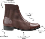 Journee Collection Women's Bexlie Front Zipper Capped Toe Booties  Color Brown Size 9.5M