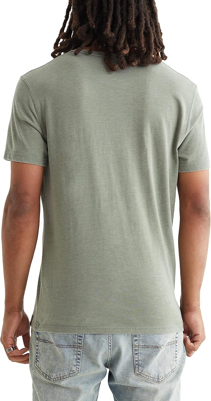 Lucky Brand Men's Venice Burnout Notch Neck Tee Shirt  Laurel Wreath Size M