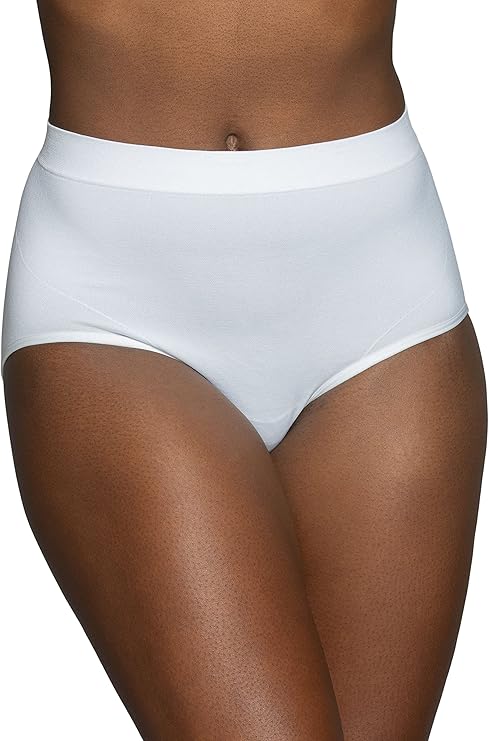 Vanity Fair Smoothing Comfort Brief Panties with Rear Lift  Star White Size 7