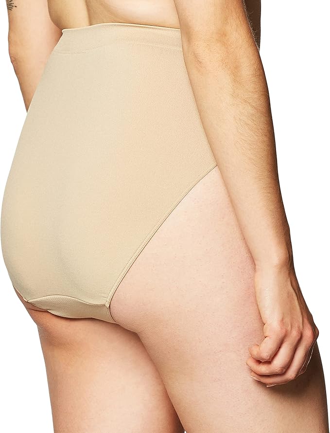 Bali Microfiber Hi Cut Comfort Revolution Brief  Nude Size 8/9