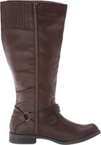 Easy Street Women's Quinn Plus Plus Harness Boot  Color Brown Burnish Size 8.5M (Extra Wide Calf)