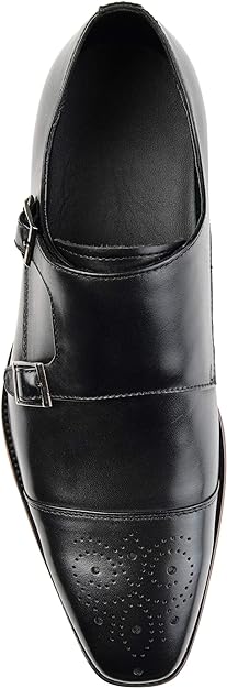 Thomas & Vine Men's Rockwell Leather Double Monk Strap  Color Black Size 10.5