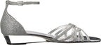 Easy Street Women's Tarrah Crossover Wedge Sandals  Color Silver Glitter Size 7.5WW