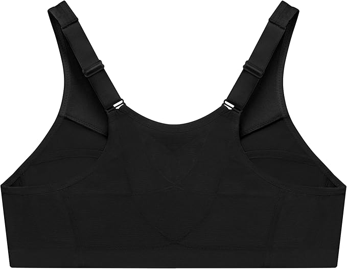 Glamorise Full Figure MagicLift Front-Closure Posture Wirefree Bra  Black Size 44J