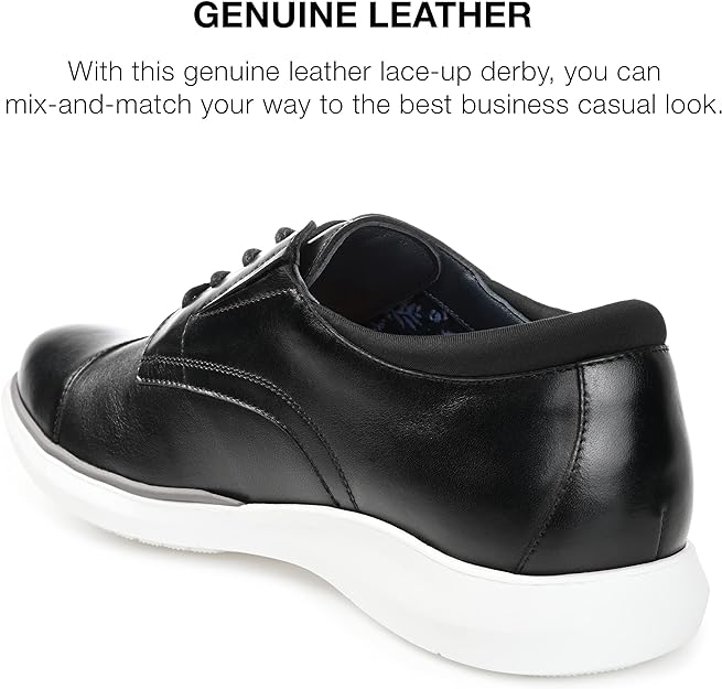 Thomas & Vine Men's Felton Cap Toe Derby Shoe  Color Black Size 12M
