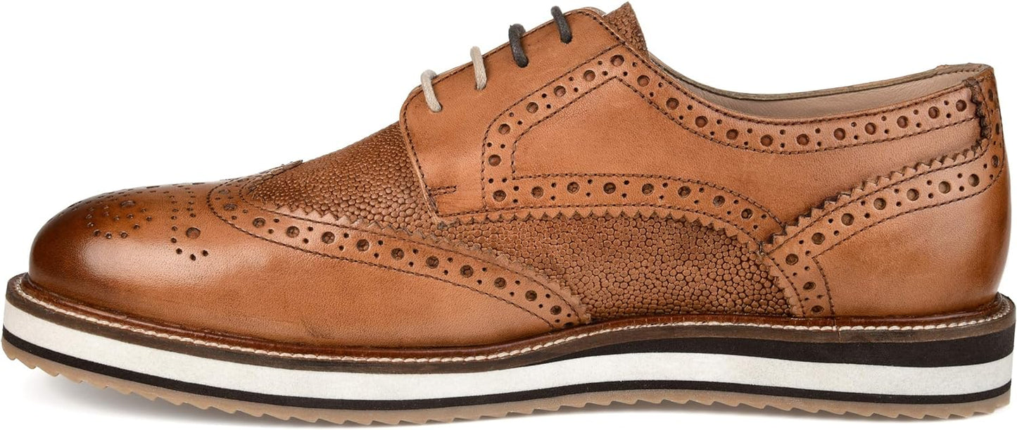 Thomas & Vine Men's Conrad Wingtip Derby Shoes  Color Tan Size 11W