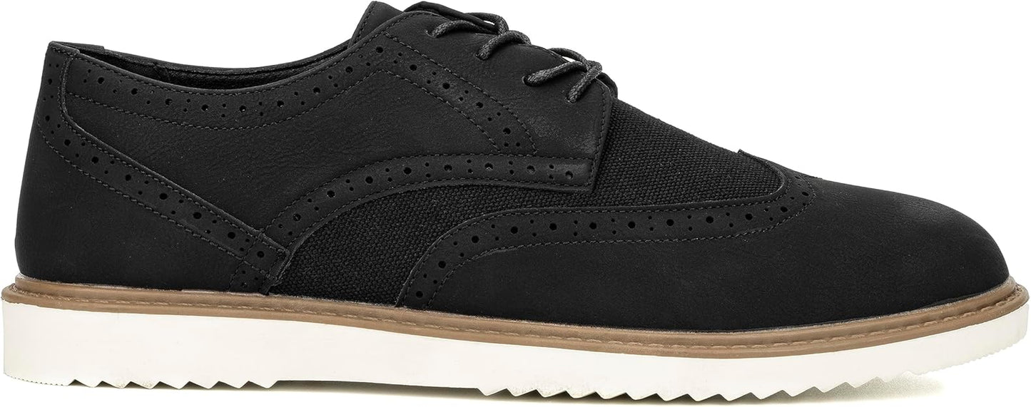 New York & Company Men's Tyler Wingtip Oxford Shoes  Black Size 10
