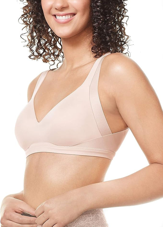Warner's Women's No Side Effects Wireless T-Shirt Bra  Rosewater Size XL
