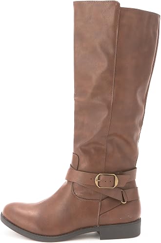 Style & Co Women's Madixe Faux Leather Riding Boots  Brown Size 11 Wide Calf
