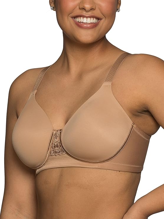Vanity Fair Full Figure Beauty Back Lined Smoothing Bra  Tan Nude Size 36DD
