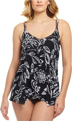 Swim Solutions Women's Tummy-Control Flyaway Swimdress  Color Classic Bloom Size 12