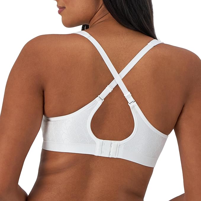 Bali Comfort Revolution Full Coverage Wirefree Bra  White Zag Size 38DD
