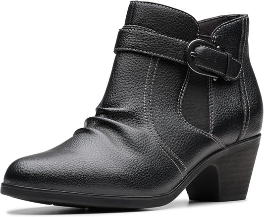 Clarks Women's Emily2 Opal Boots  Black Leather Size 8.5W