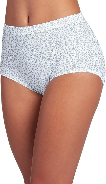 Jockey Elance Breathe 3-Pk. Cotton Brief  Frothy Blue/Flowing Vine/Just Size 7