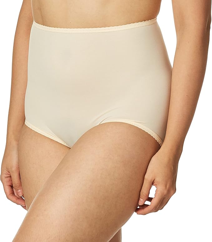 Bali Skimp Skamp Brief Smoothing Stretch Brief Underwear   Mocha Mist Nude Size 7/L