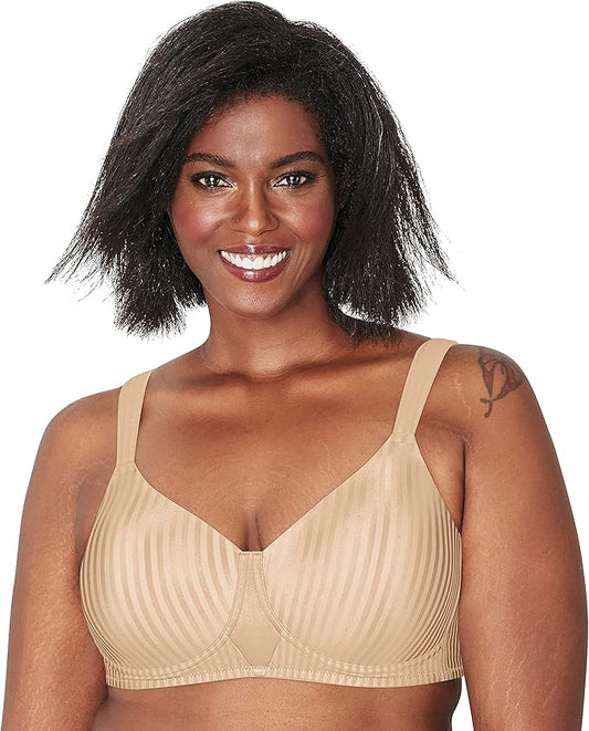 Playtex Perfectly Smooth Wireless Full-Coverage T-Shirt Bra  Nude Stripe Size 36D