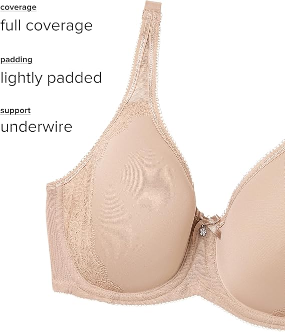 Wacoal Retro Chic Full Figure Contour Bra  Toast Size 34DD