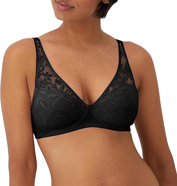Bali Breathe Wireless Modal T-Shirt Convertible Bra  Black Size L