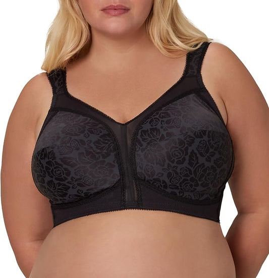 Playtex 18 Hour Full-Coverage Comfort-Strap Wireless Bra  Black Size 44D