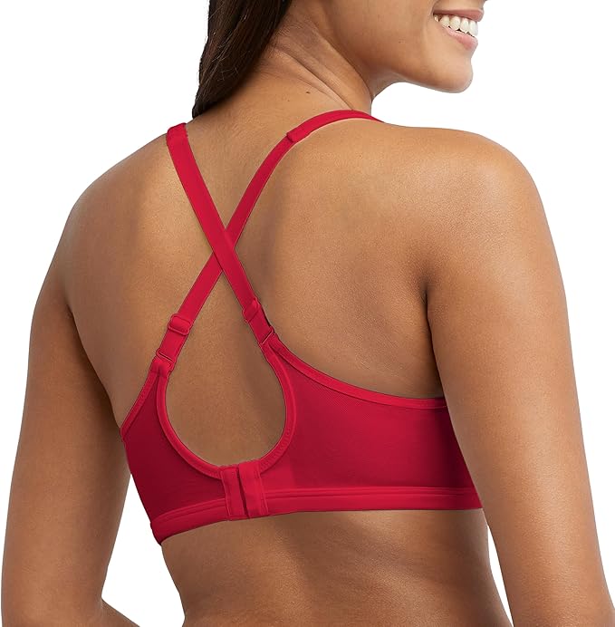 Bali One Smooth U Lace Minimizer Underwire Bra  Scarlet Berry Size 38C