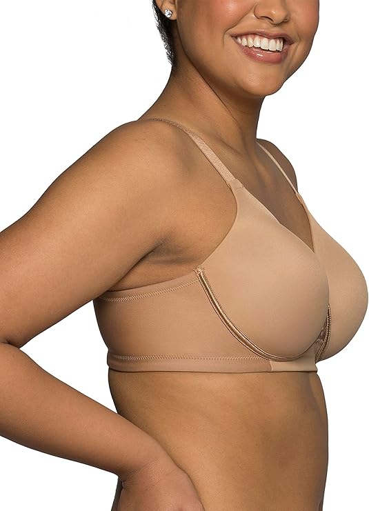 Vanity Fair Full Figure Beauty Back Lined Smoothing Bra  Tan Nude Size 36DD