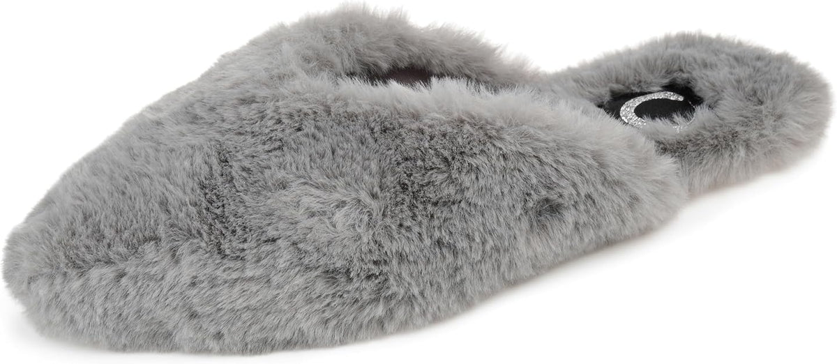 Journee Collection Women's Faux Fur Sundown Slippers  Gray Size 11