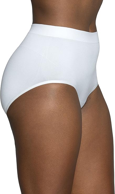 Vanity Fair Smoothing Comfort Brief Panties with Rear Lift  Star White Size 7