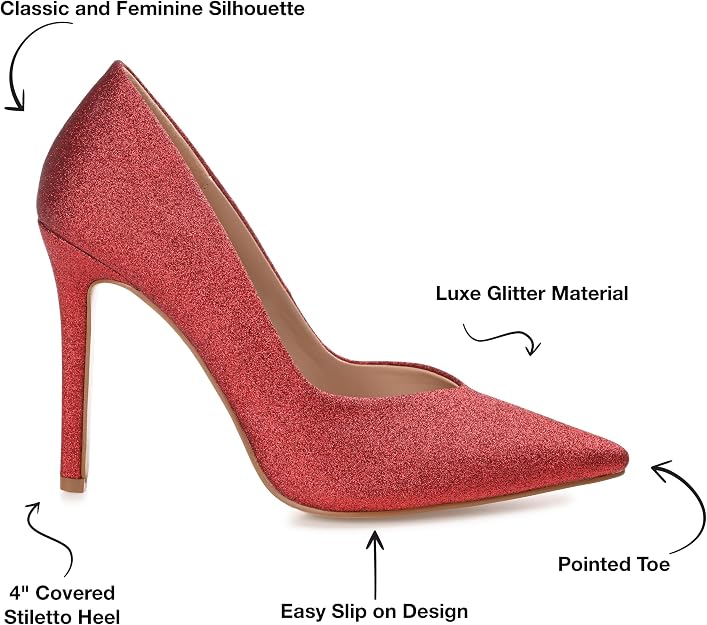 Journee Collection Women's Ninna High Stiletto Pointed Toe Pumps   Red Size 9.5