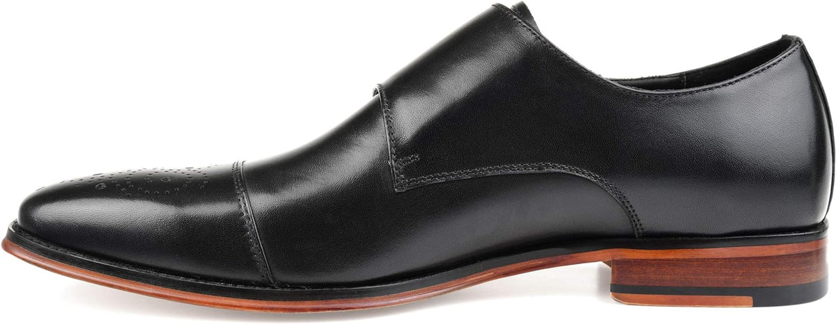 Thomas & Vine Men's Rockwell Leather Double Monk Strap  Color Black Size 10.5