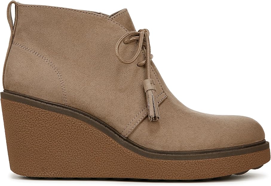 Dr. Scholl's Women's Aurora Wedge Booties  Mocha Taupe Microfiber Size 9.5