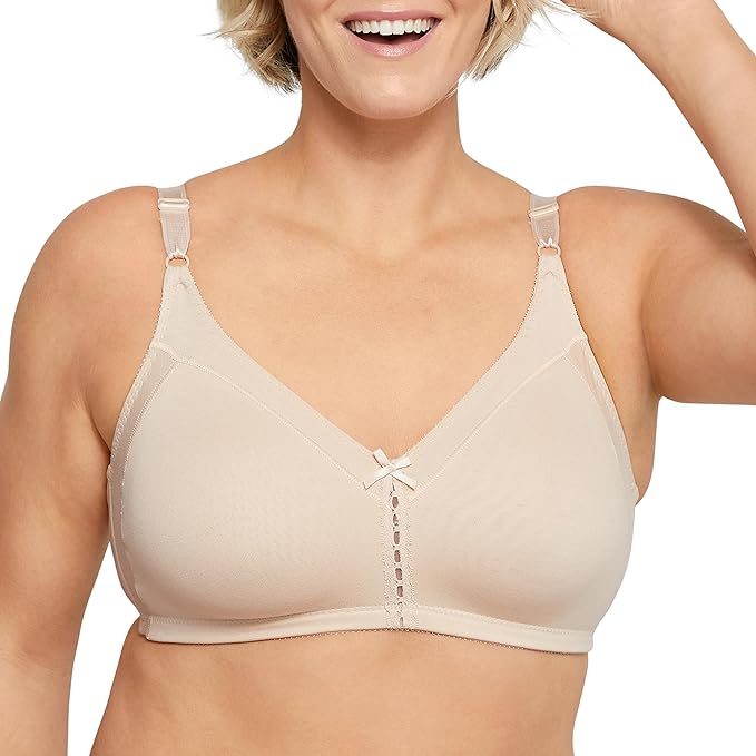 Bali Cotton Double Support Wireless Bra  Soft Taupe Nude Size 38DD