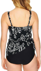 Swim Solutions Women's Tummy-Control Flyaway Swimdress  Color Classic Bloom Size 12