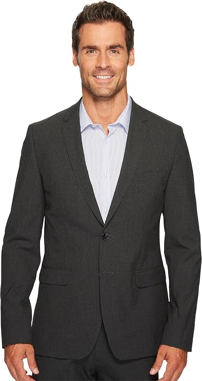 Calvin Klein Men's Slim Fit Button Notch End Bi-Stretch Jacket  Iron Gate Size 2XL